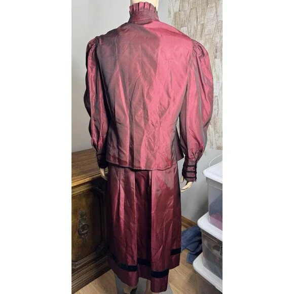 Vintage 1980s Gay Boyer 2-Pc Skirt Blouse Dress (Frontier 1800's Style) Festival